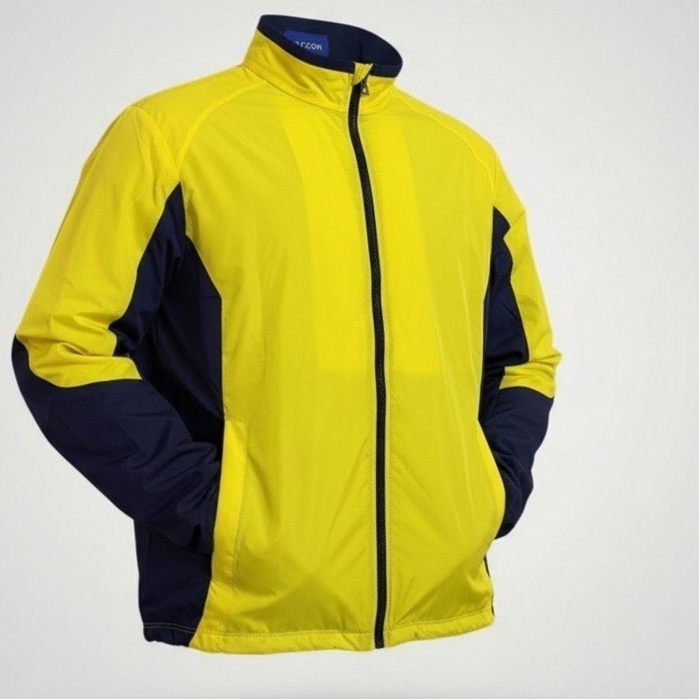 Greyson Colorblock Trailwolf Jacket Men Large Yellow Ripstop Windbreaker Golf